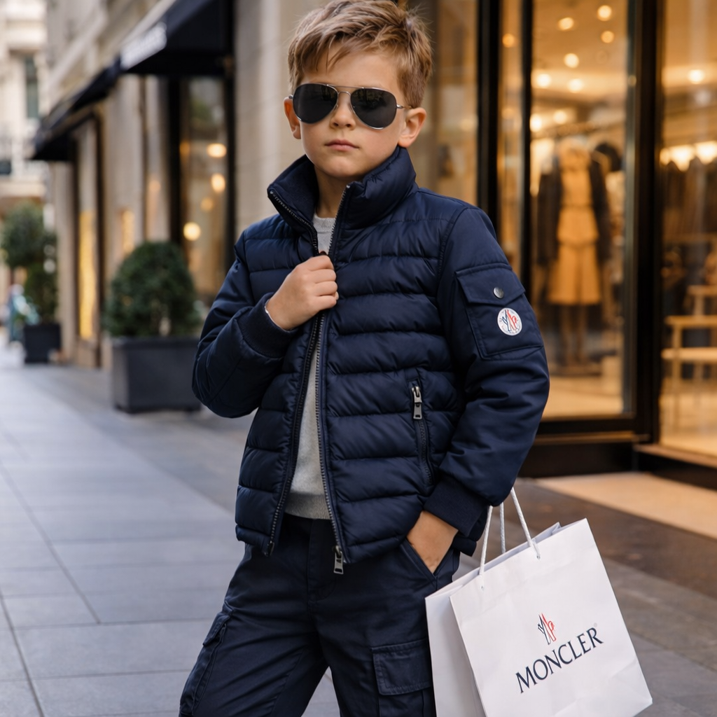 Moncler hybrid jasje donkerblauw