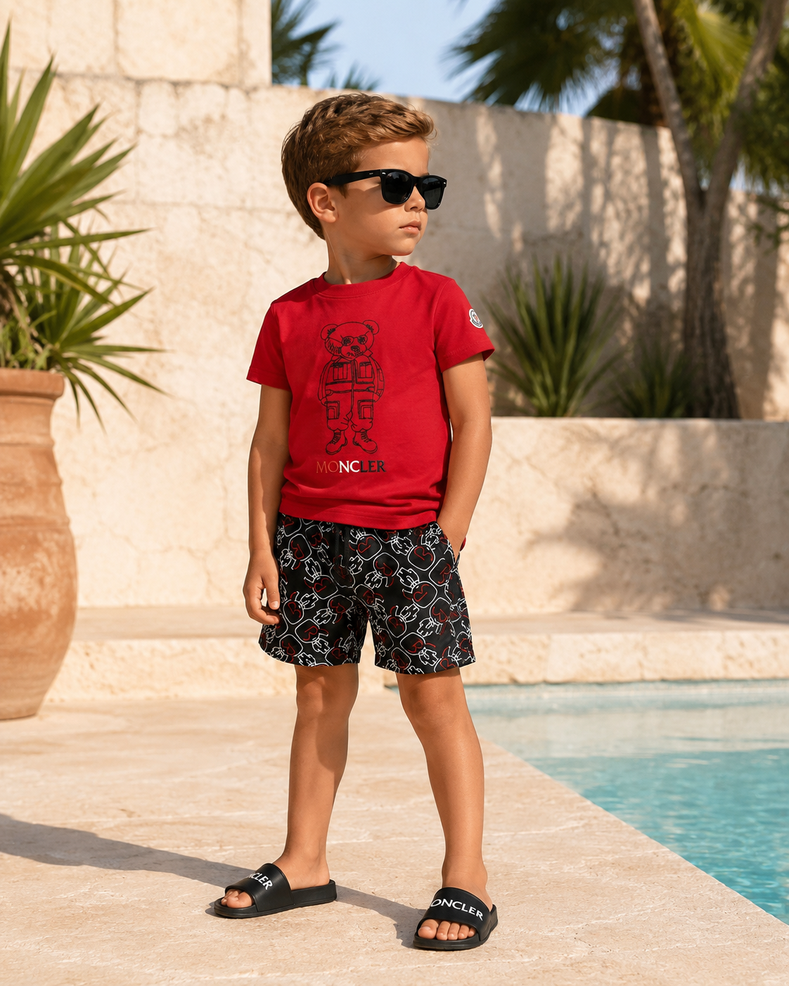 Moncler t-shirt rood beertje