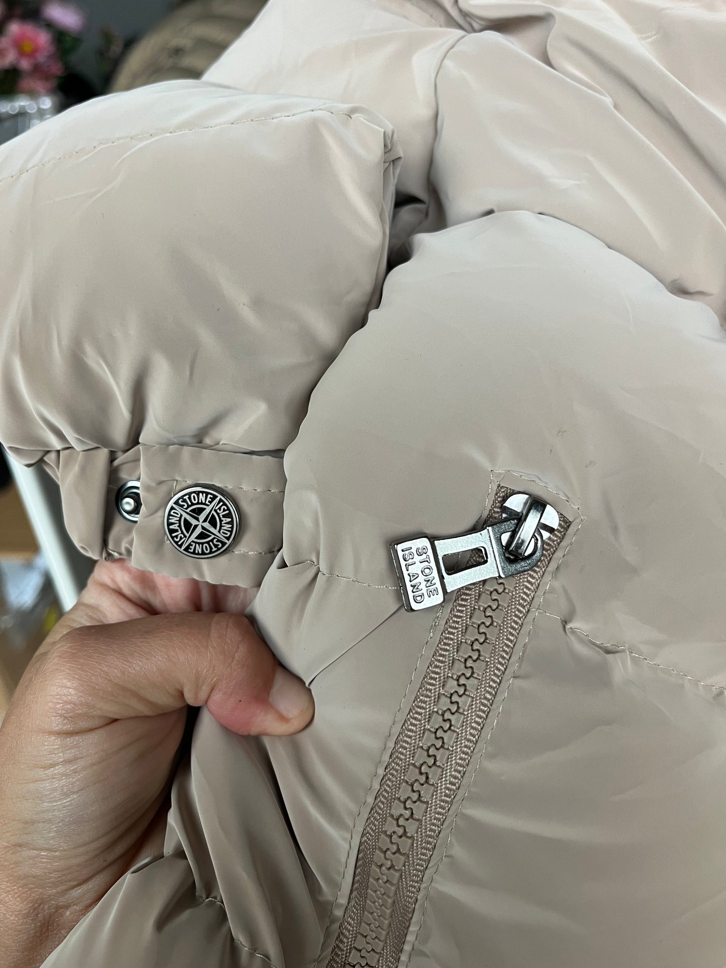 Stone Island winterjas beige