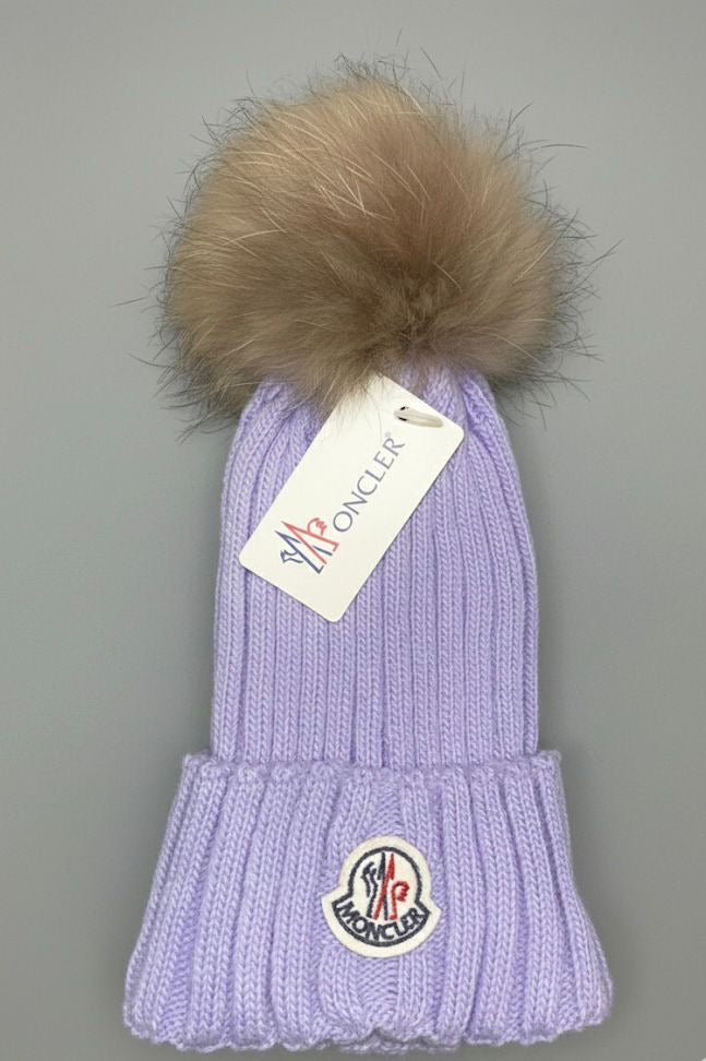Moncler muts bont lila
