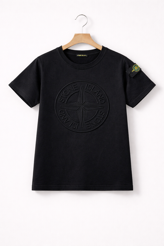 Stone Island t-shirt dubbel logo zwart