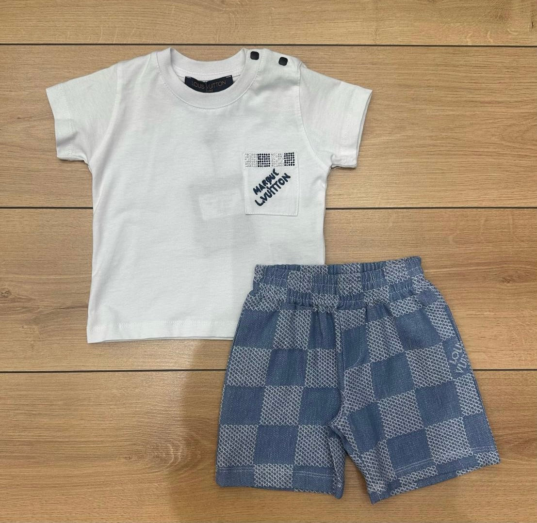 Louis Vuitton set blauw / wit