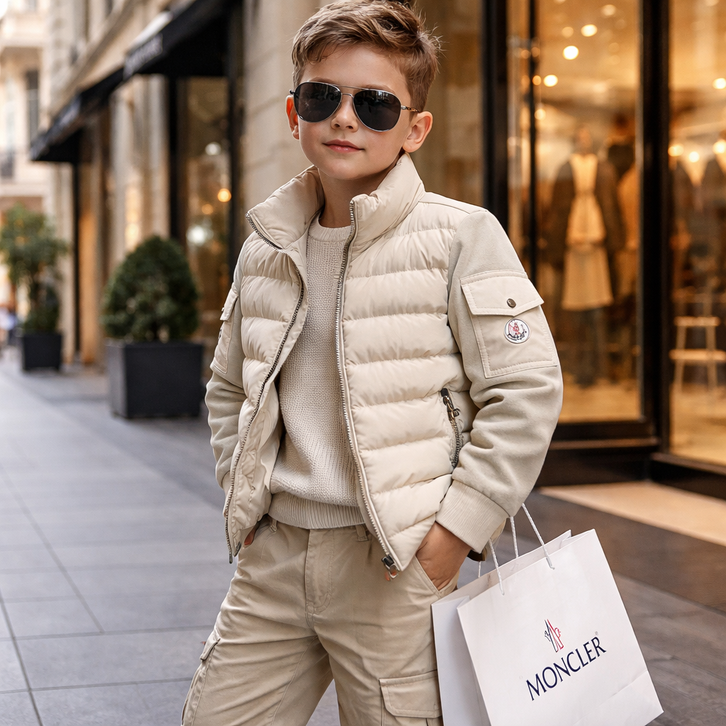 Moncler hybrid jasje beige