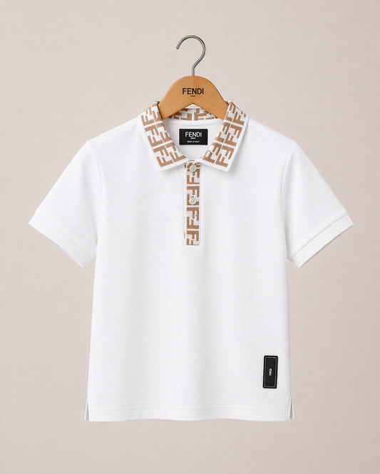 Fendi polo wit kraag