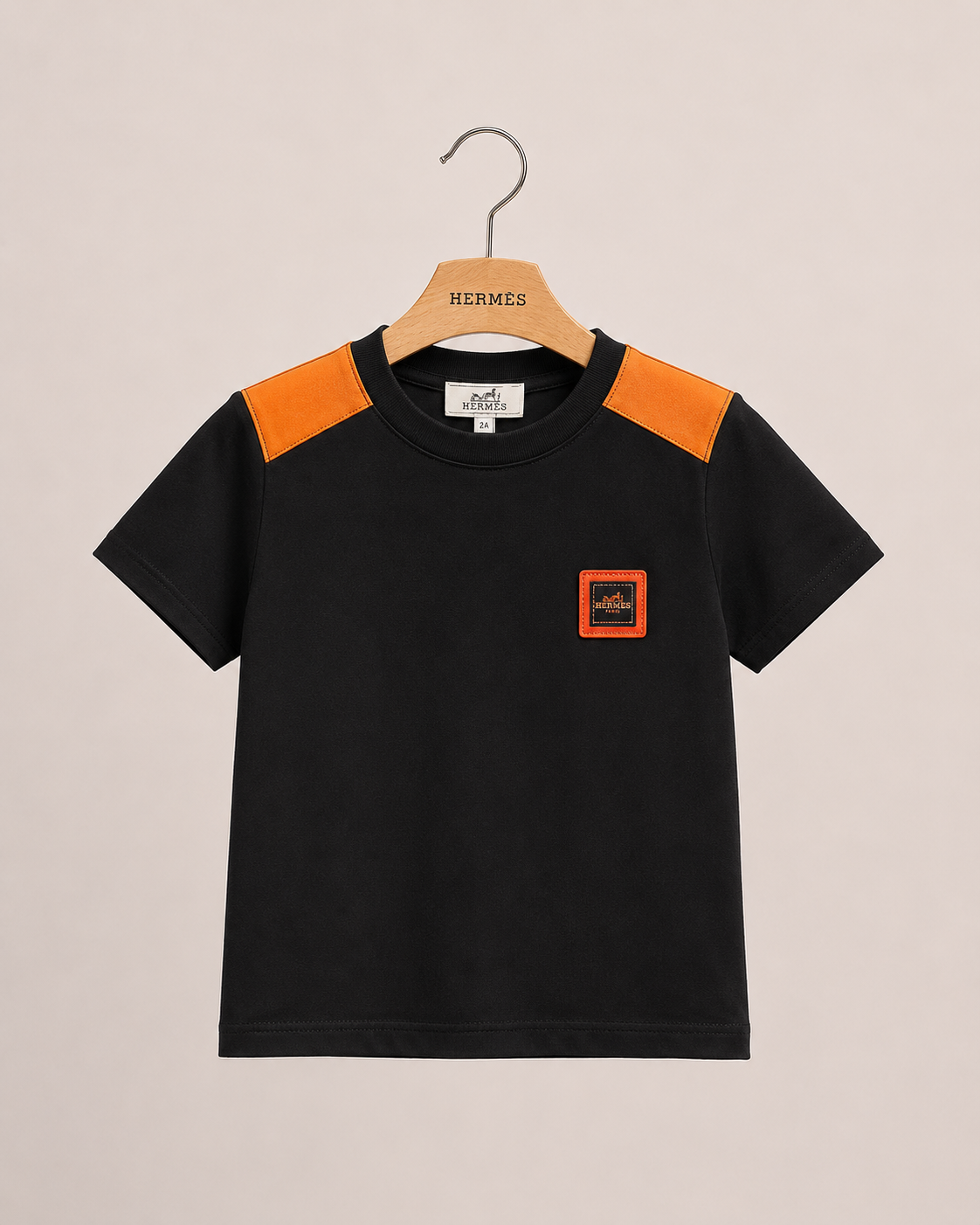 Hermes t-shirt zwart / oranje schouder