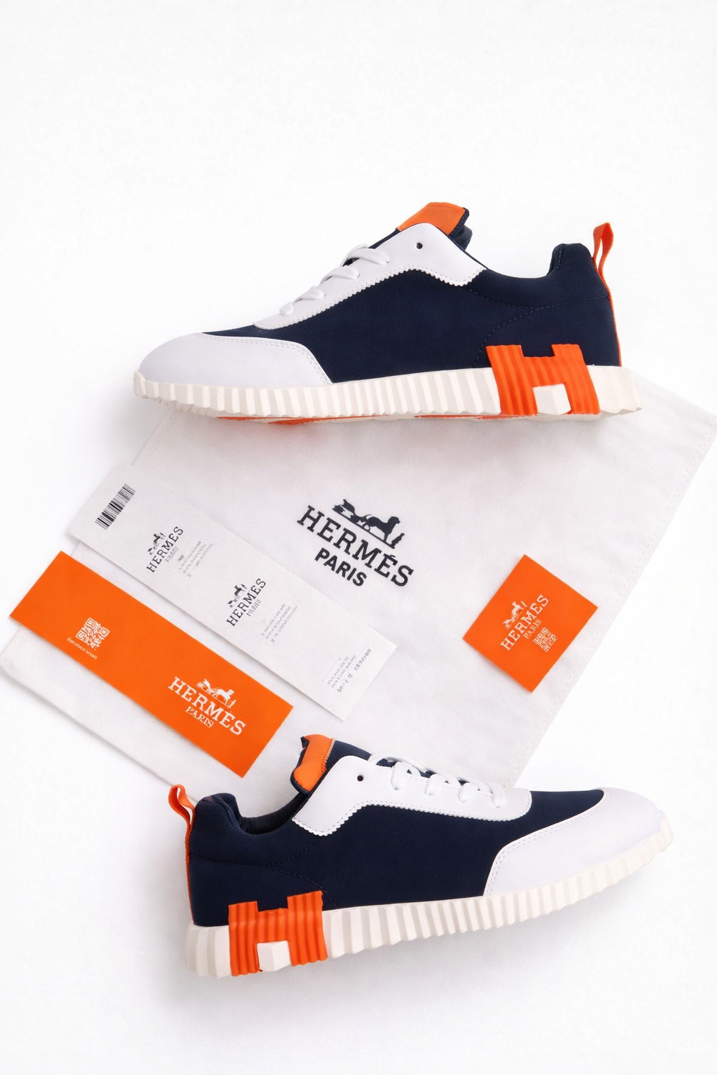 Hermes schoenen wit/donkerblauw