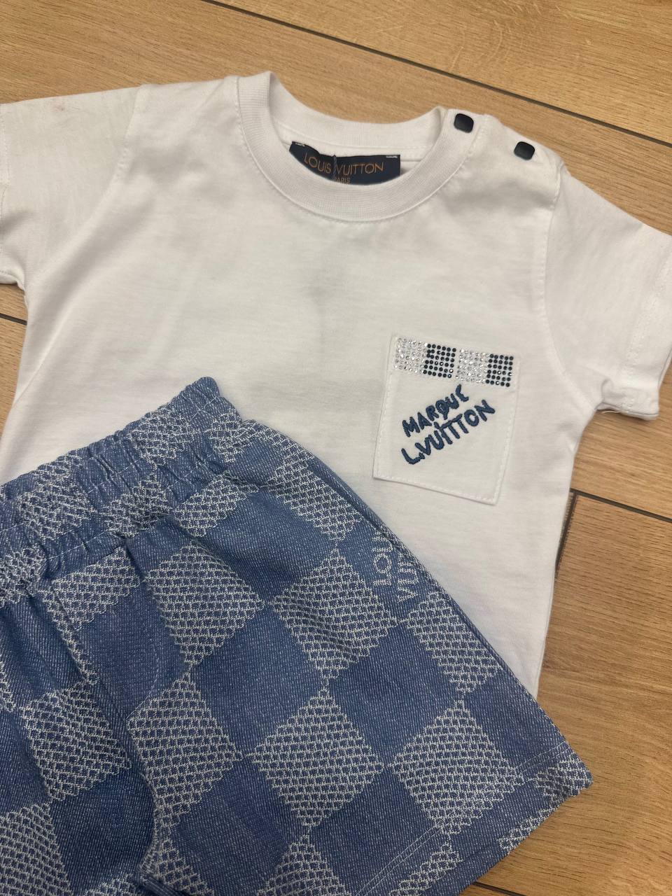 Louis Vuitton set blauw / wit