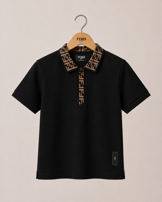 Fendi polo zwart kraag