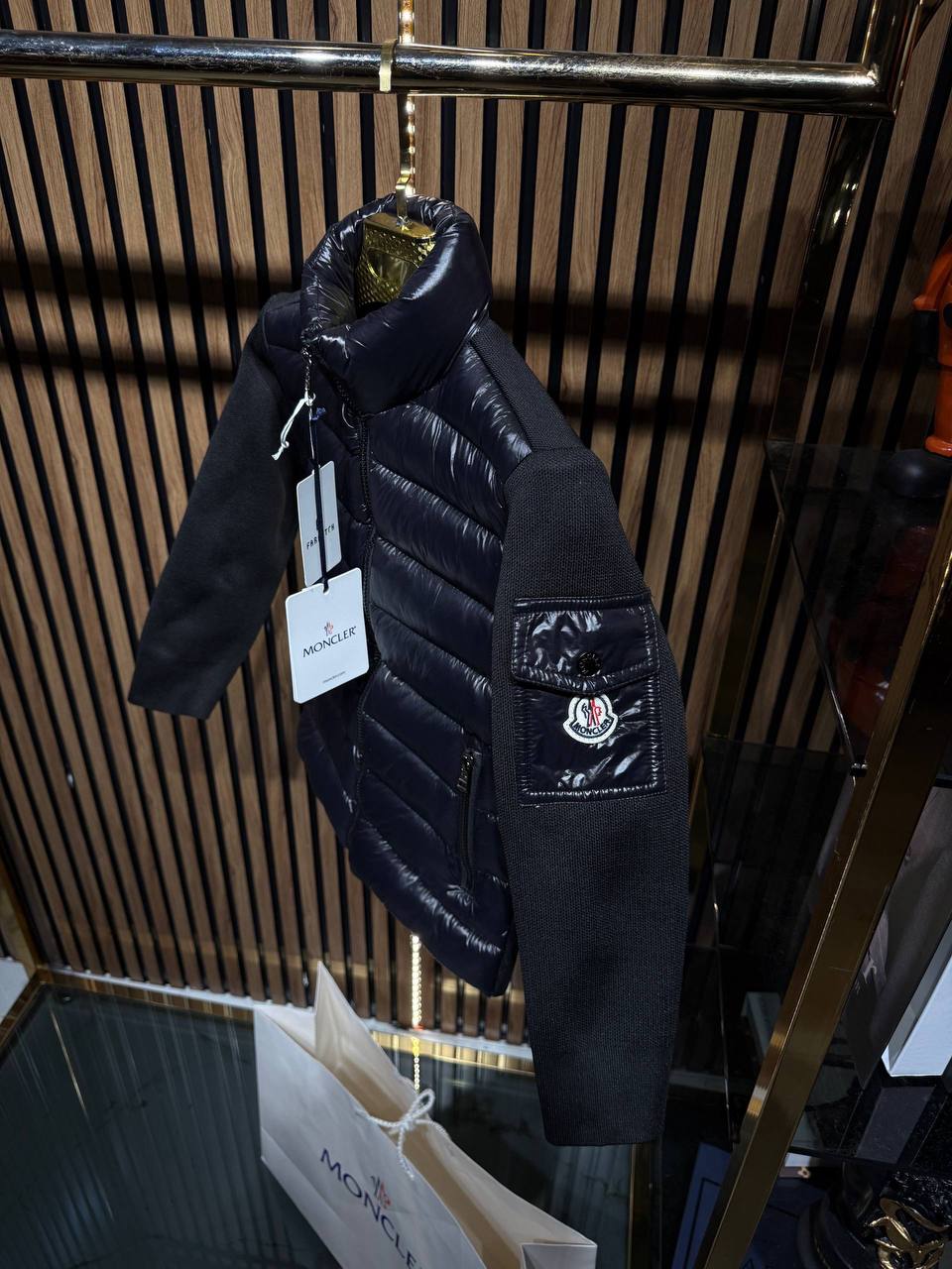 Moncler hybrid jasje donkerblauw
