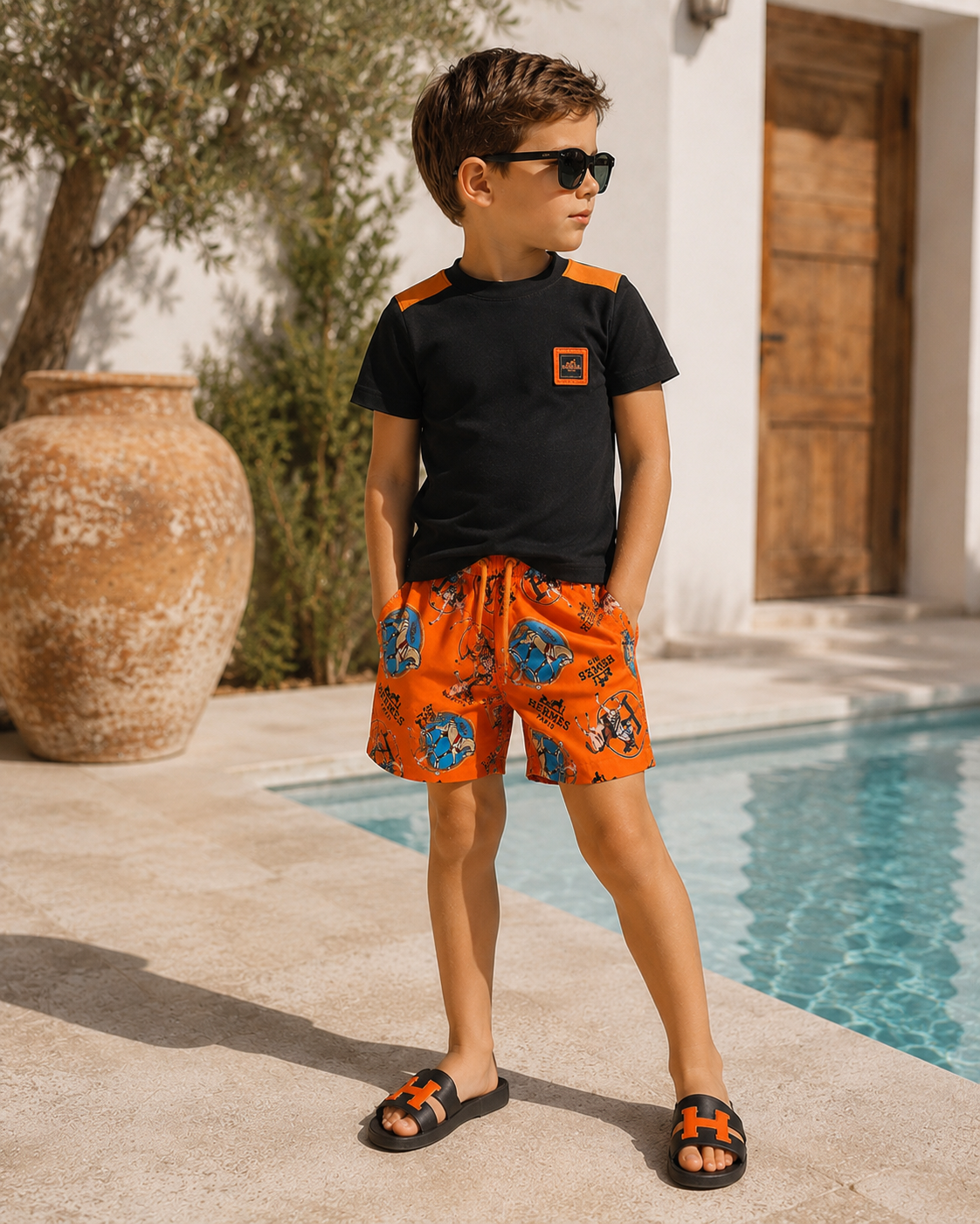 Hermes zwembroek kids oranje