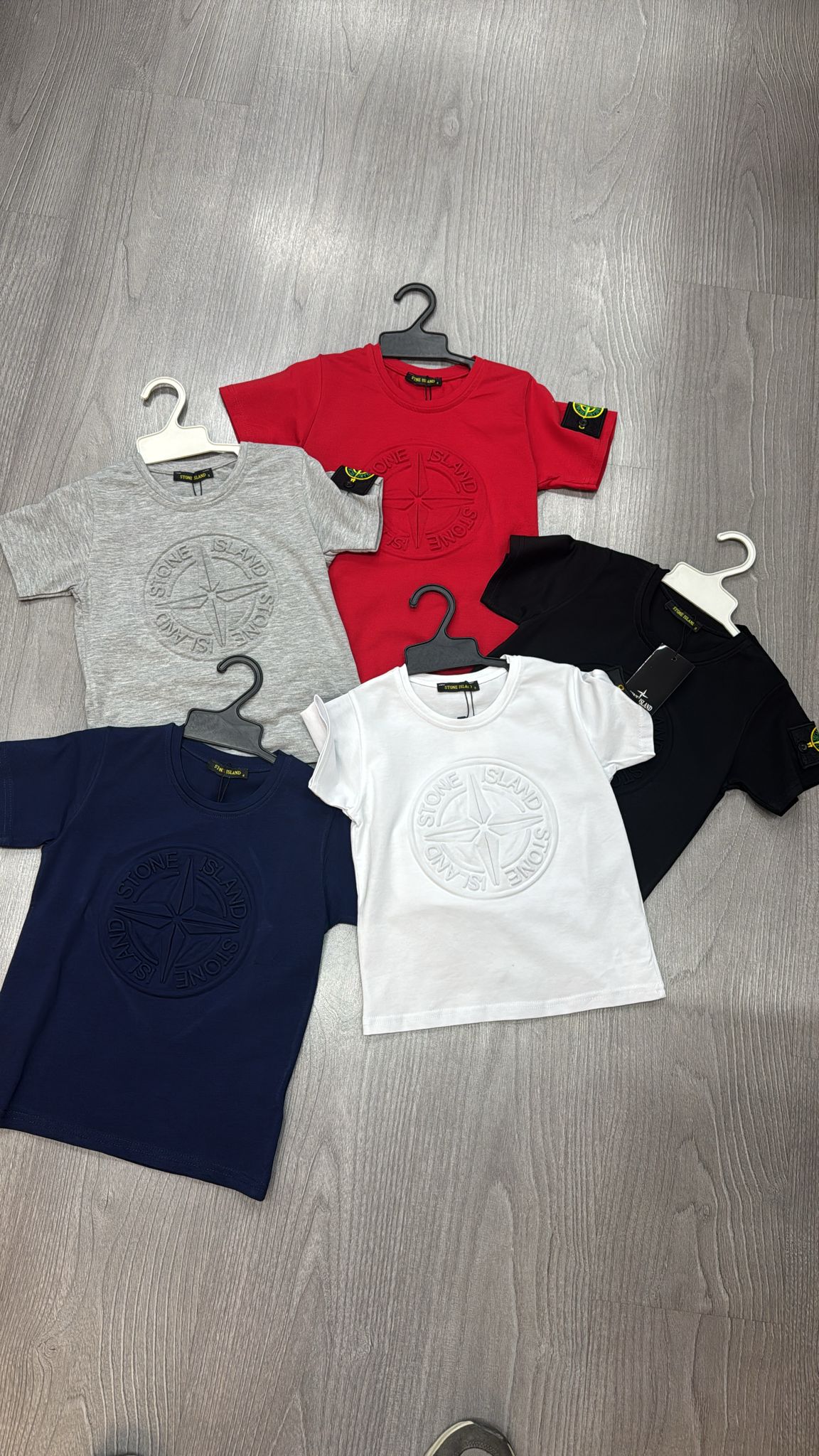 Stone Island t-shirt dubbel logo wit