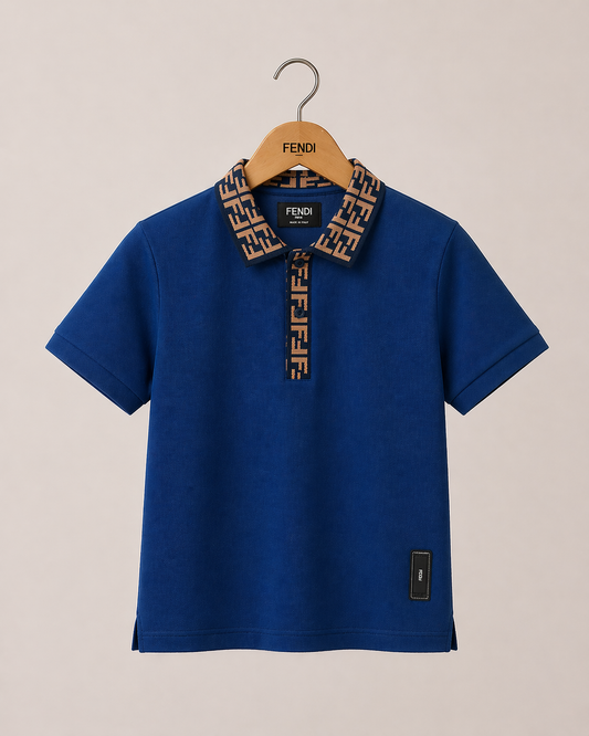 Fendi polo blauw kraag