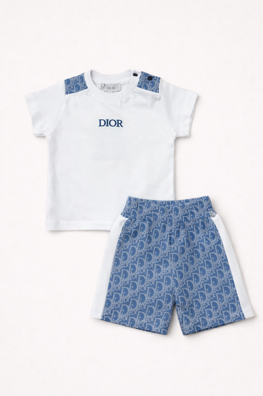 Dior set blauw / wit
