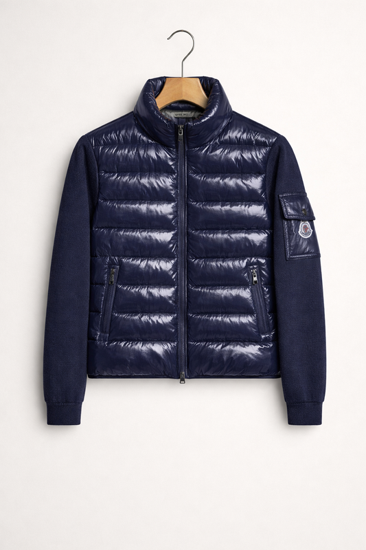 Moncler hybrid jasje donkerblauw