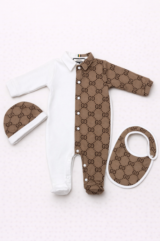 Gucci baby Newborn set bruin/wit
