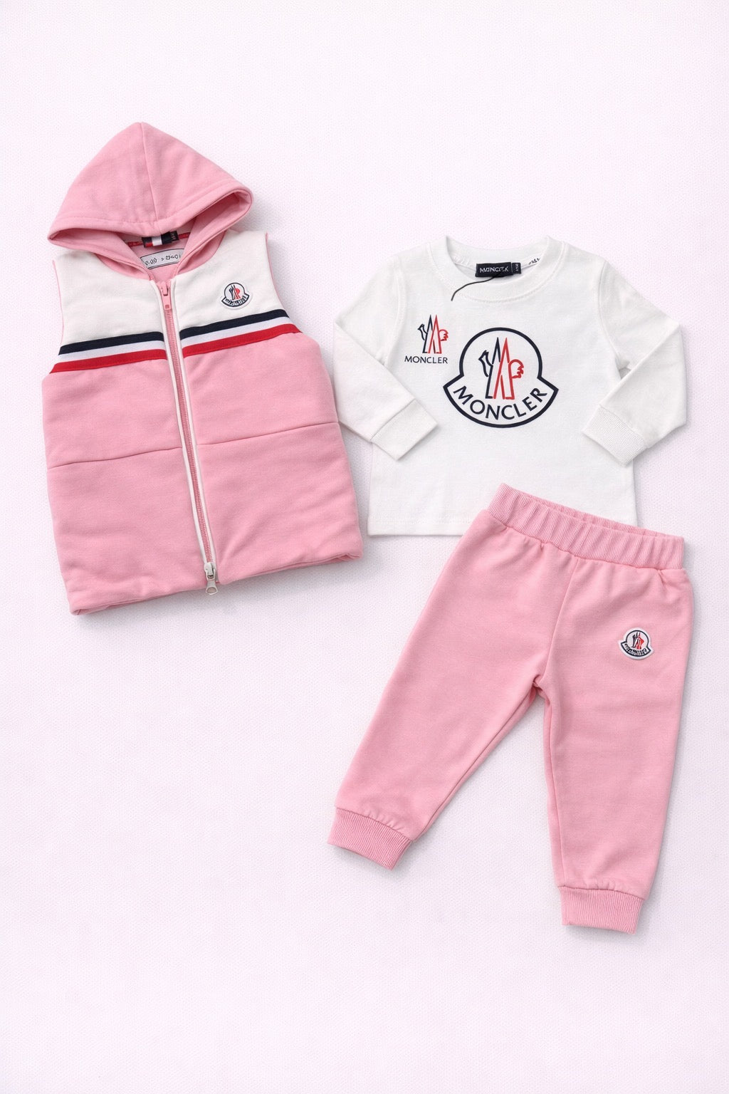 Moncler 3-delige set roze