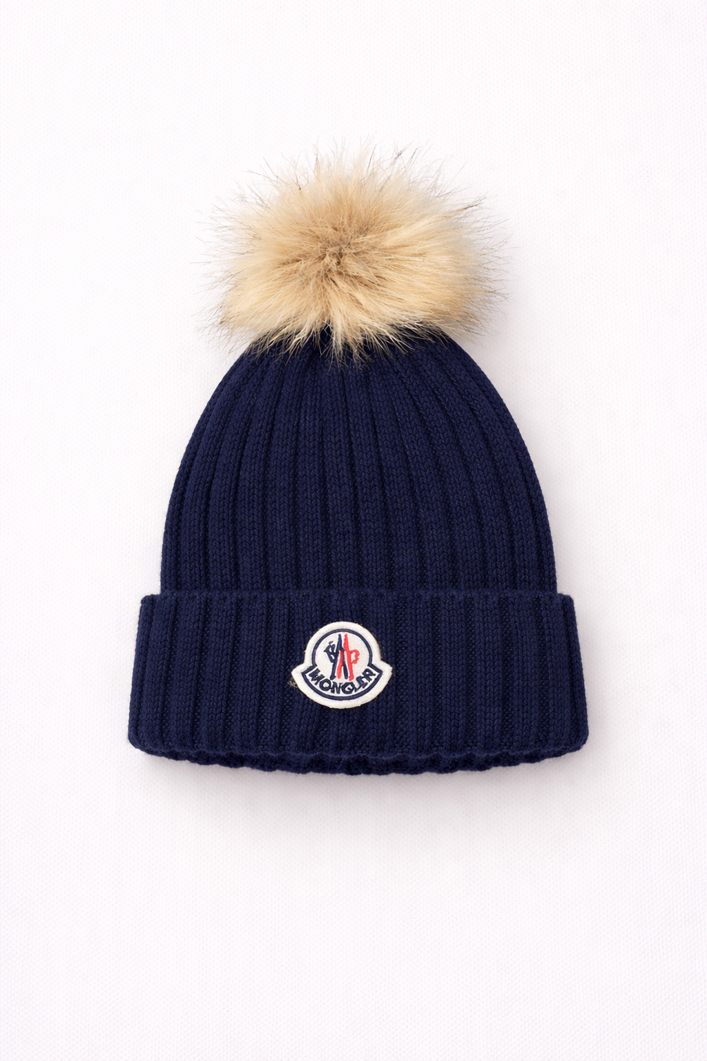 Moncler muts bont donkerblauw