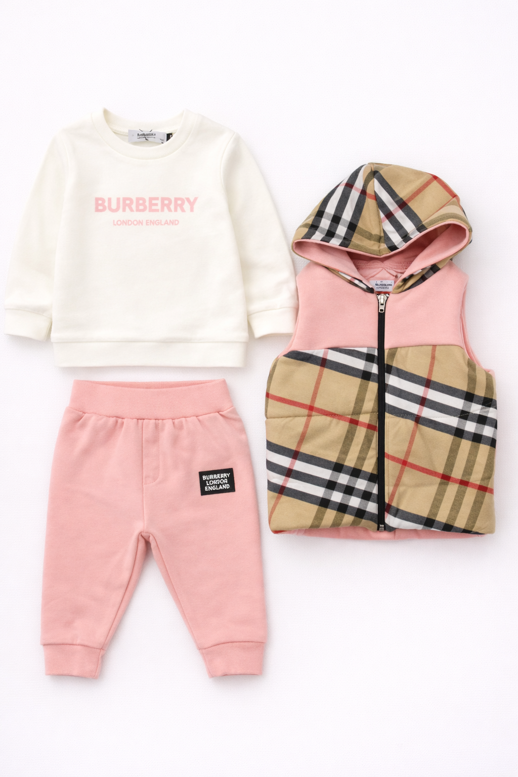 Burberry 3-delige set roze