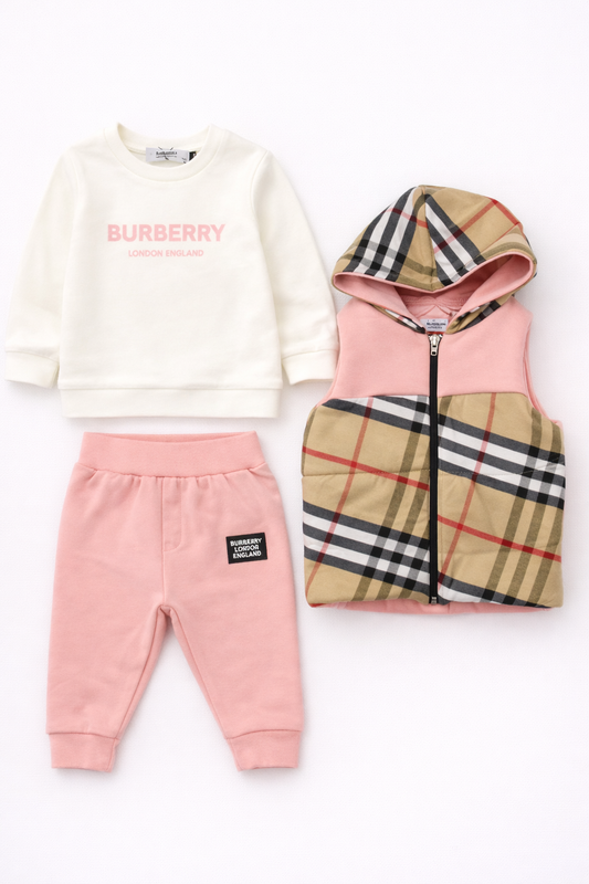 Burberry 3-delige set roze