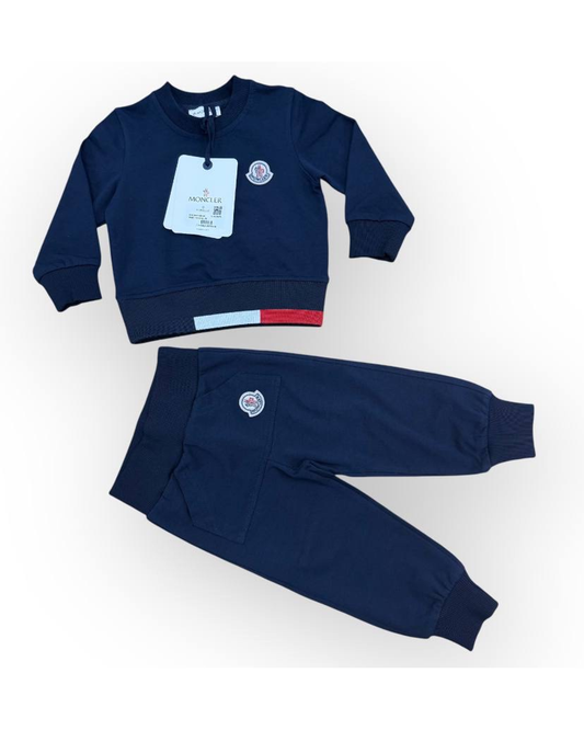Moncler baby traingspak donkerblauw