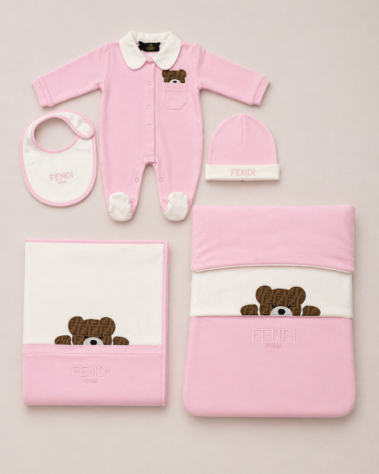 Fendi Newborn set roze 5 pcs