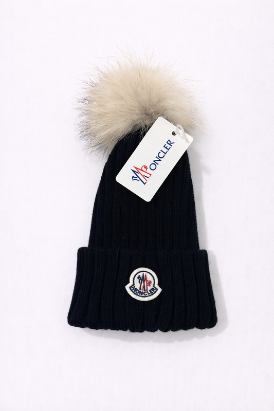 Moncler muts bont zwart