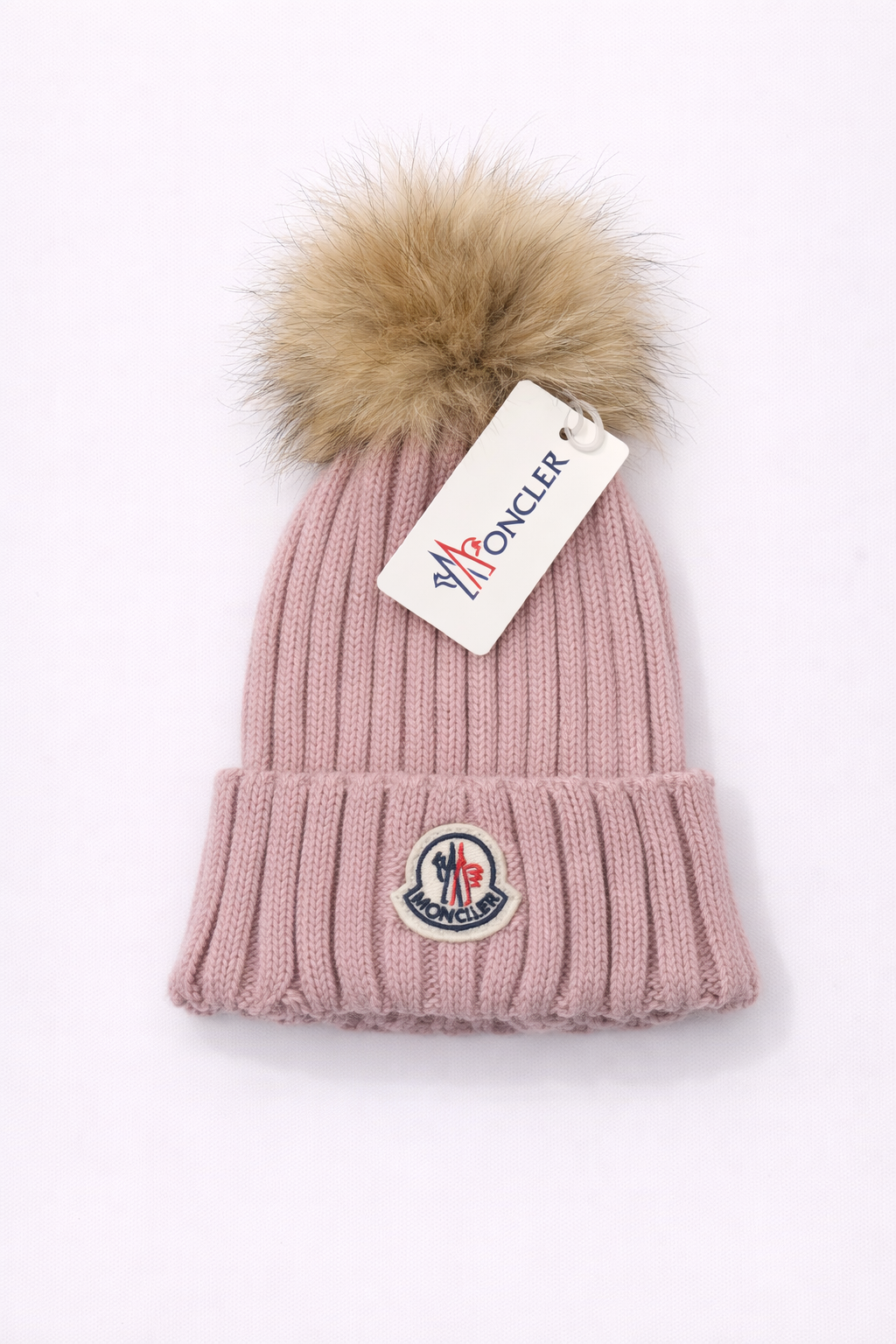 Moncler muts bont roze