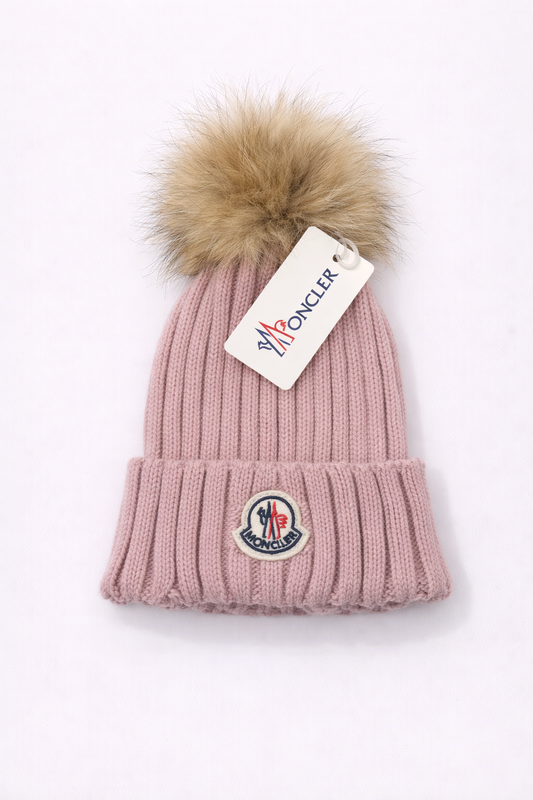Moncler muts bont roze