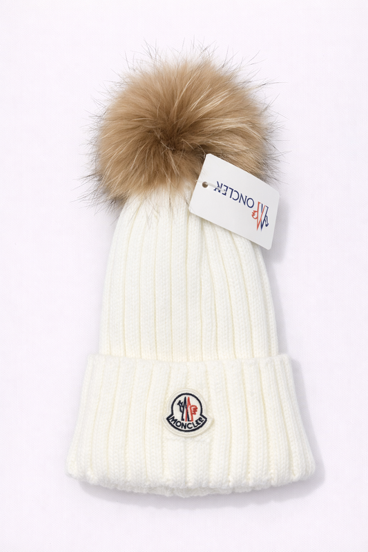 Moncler muts bont wit/creme
