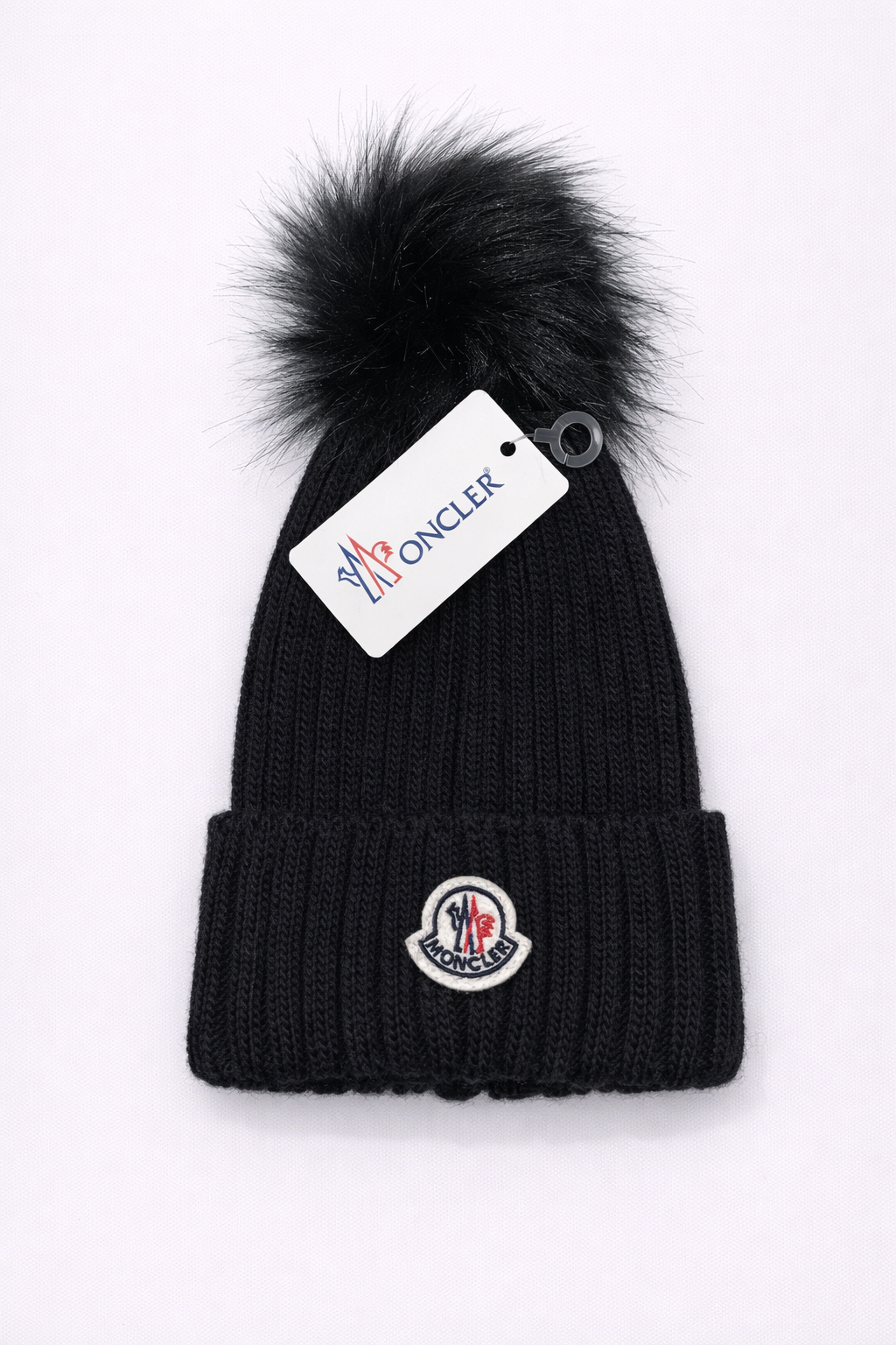 Moncler muts bont zwart