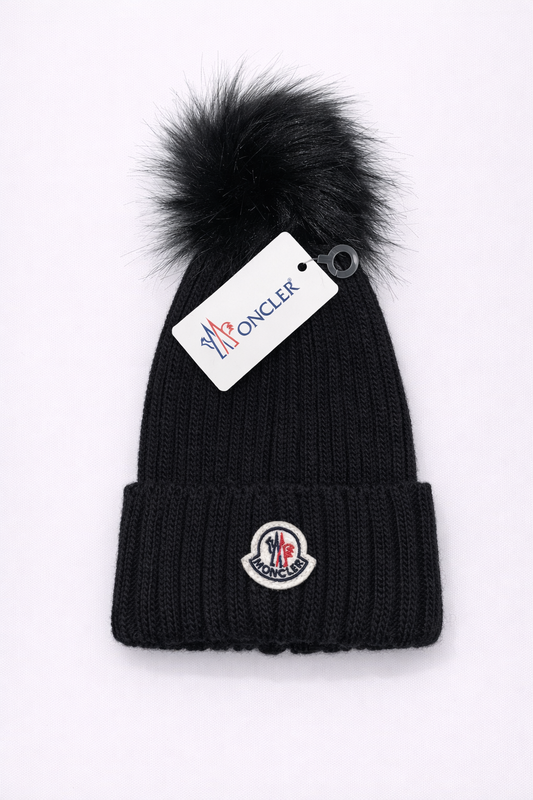 Moncler muts bont zwart