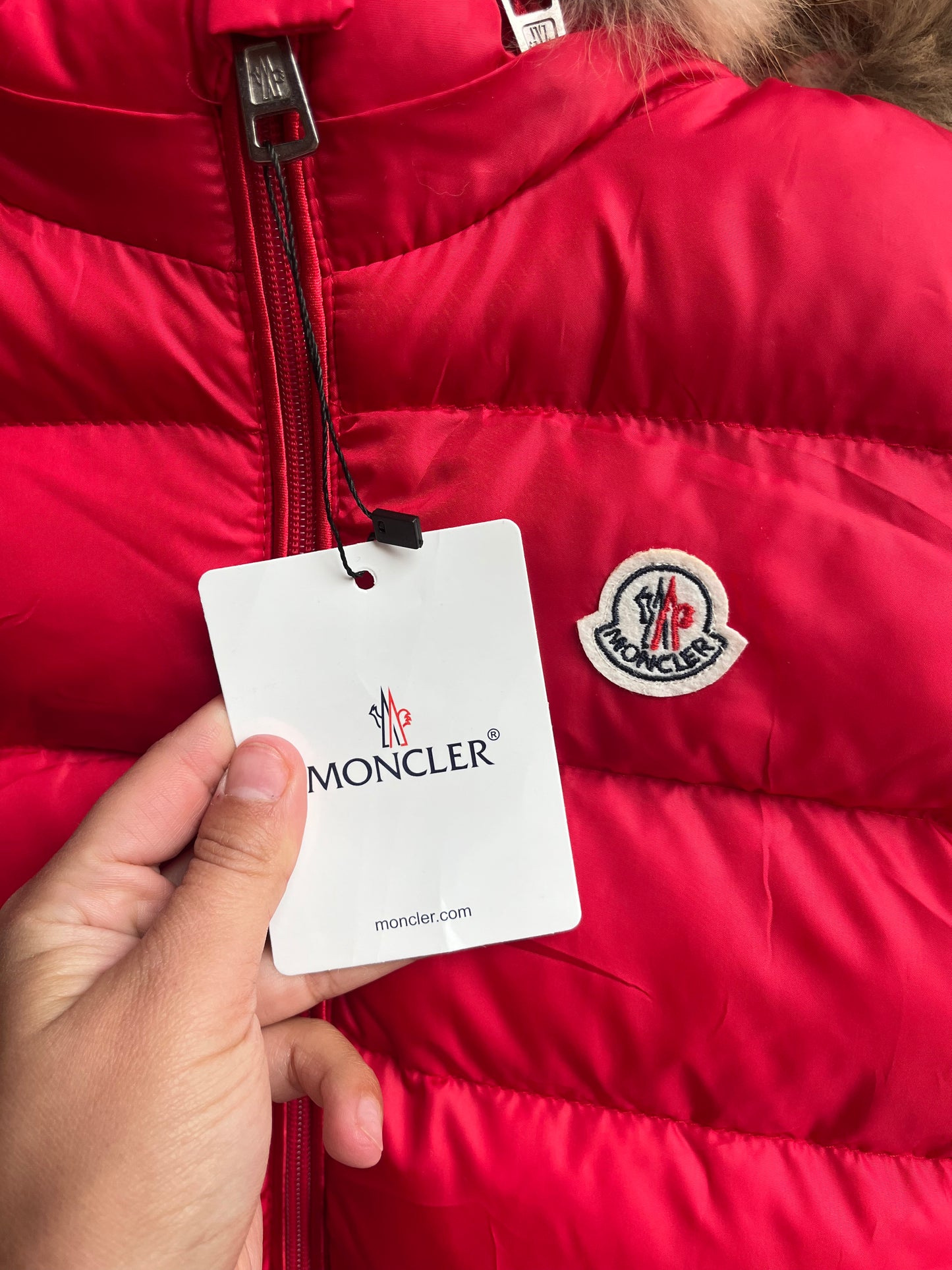 Moncler baby winterjas rood