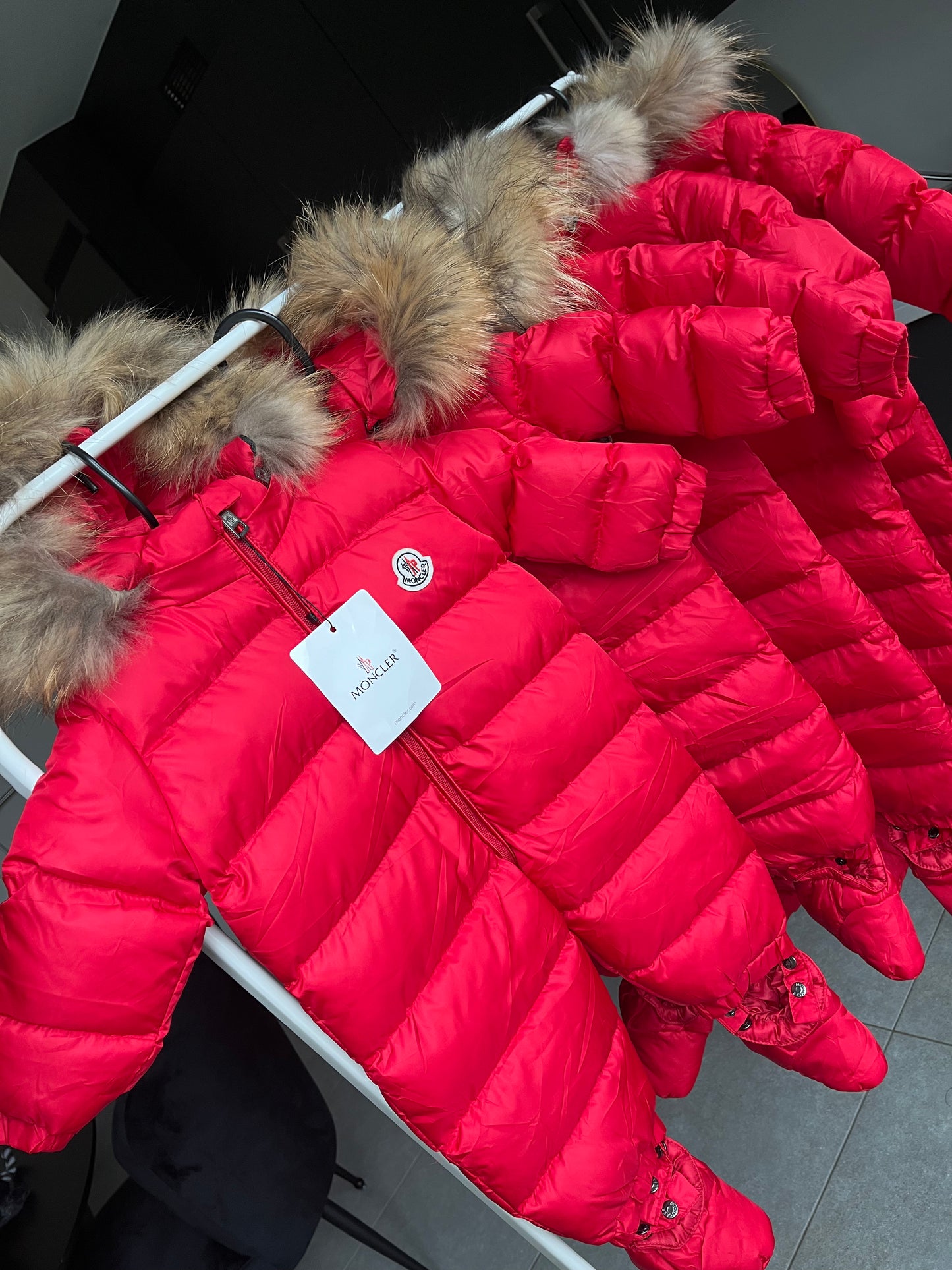 Moncler baby winterjas rood