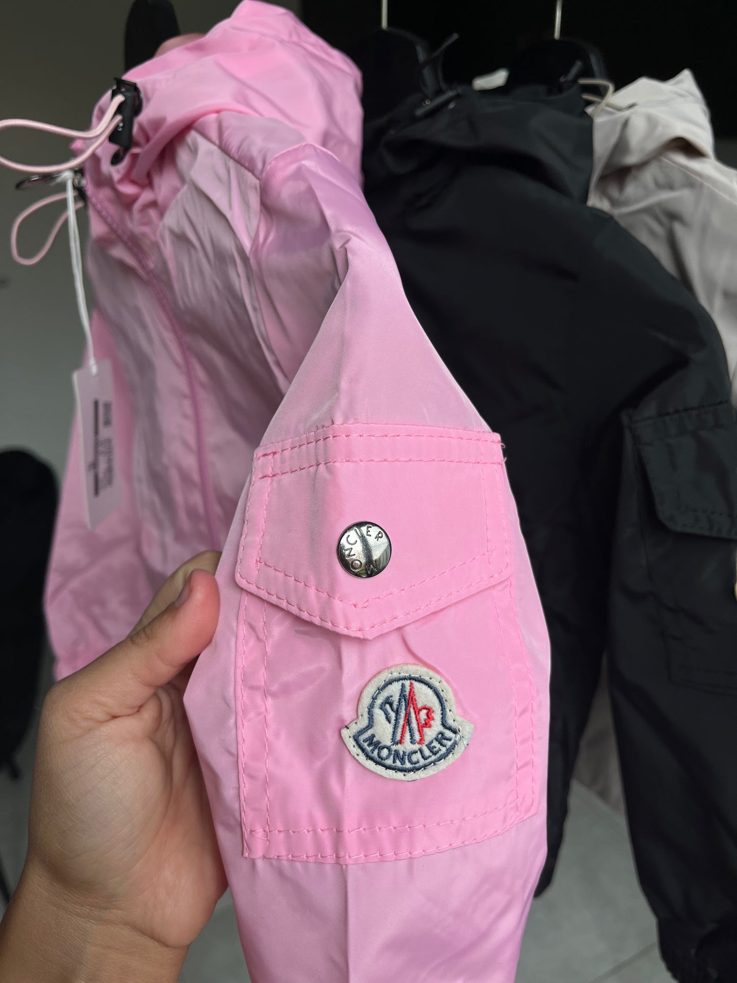 Moncler herfstjas roze