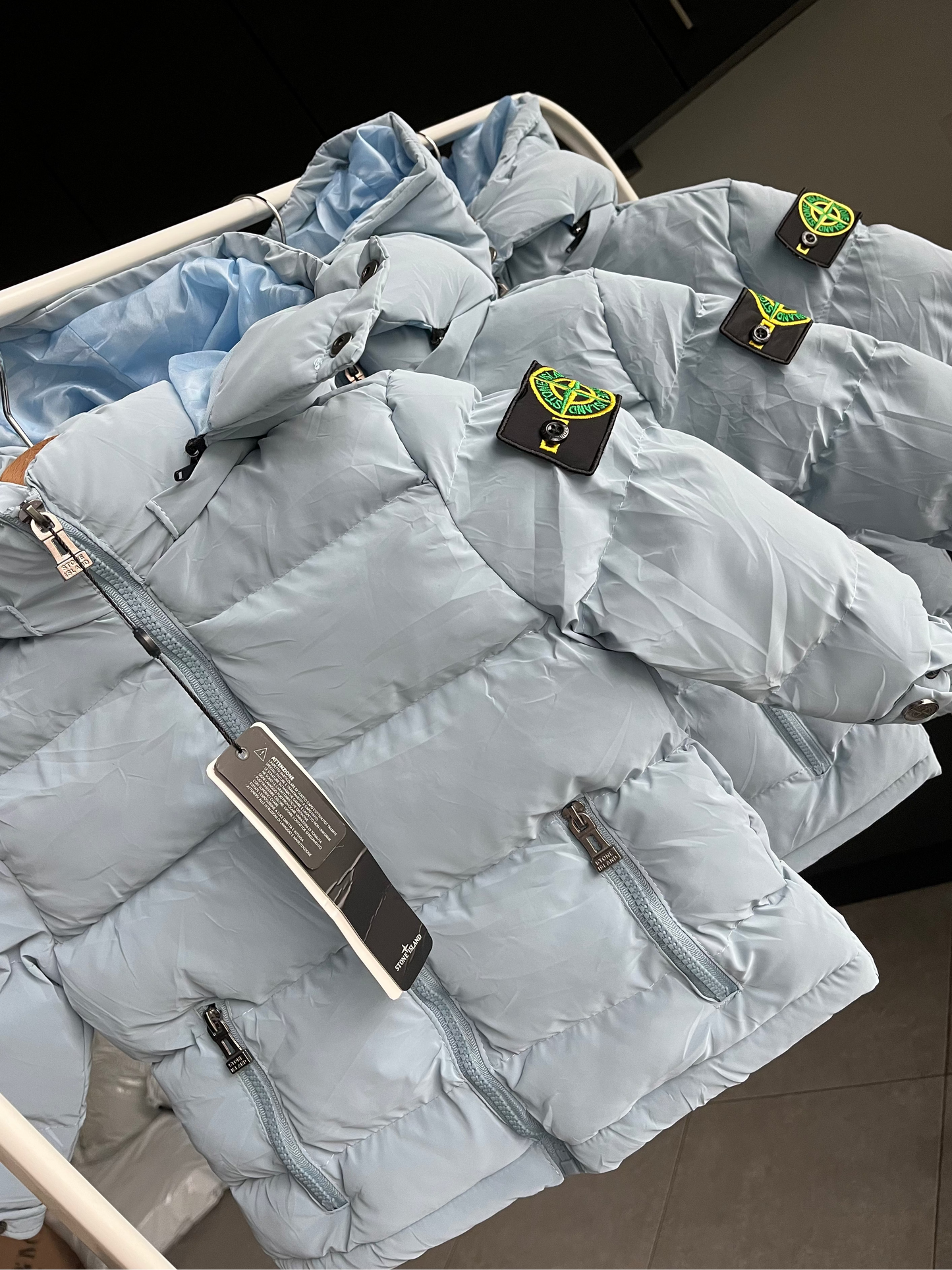 Stone Island winterjas lichtblauw