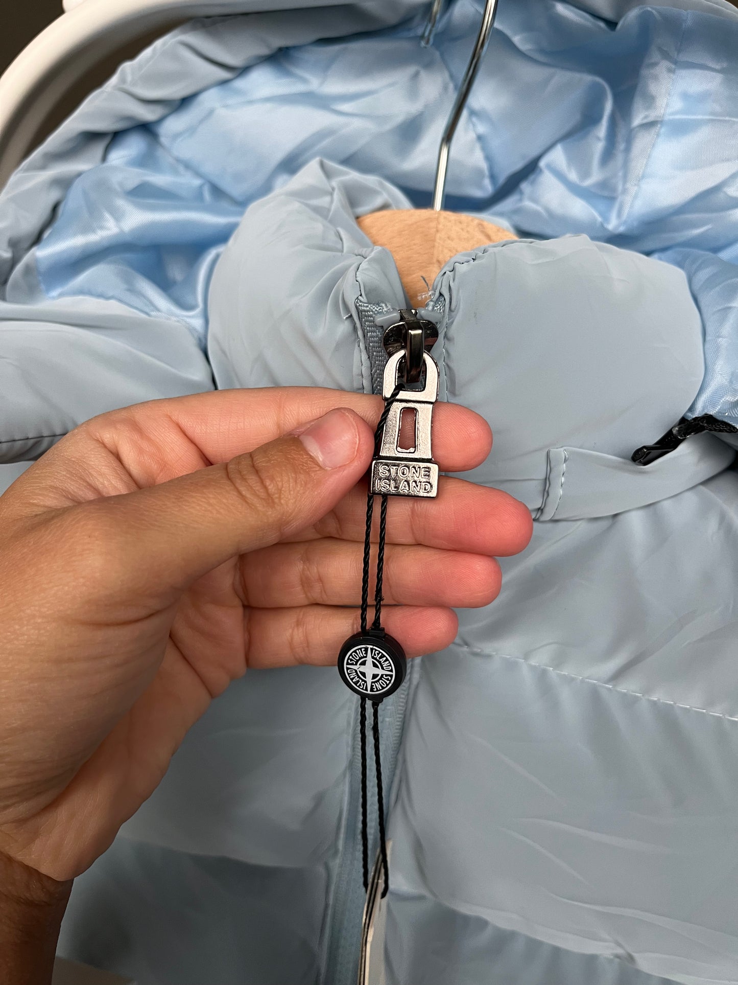 Stone Island winterjas lichtblauw