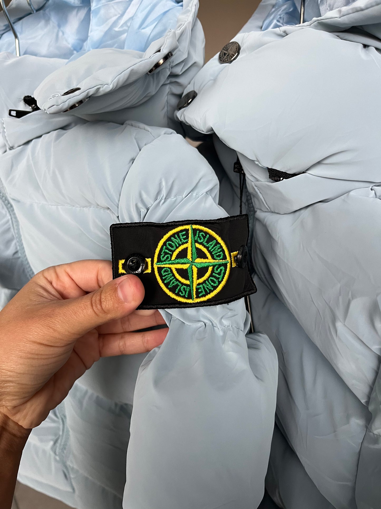 Stone Island winterjas lichtblauw