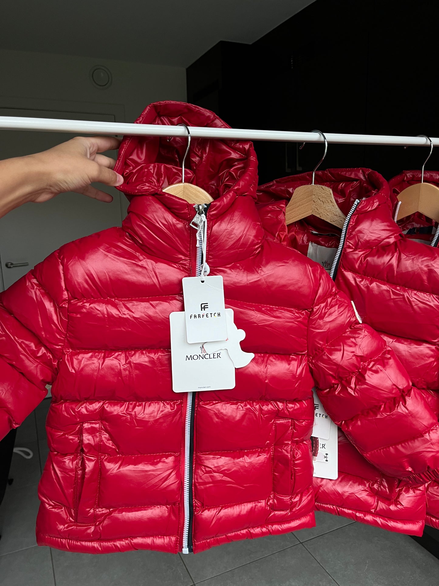 Moncler winterjas rood